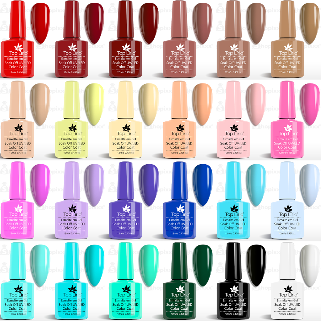 24,10 Esmaltes Em gel Lirió De Unhas Uso Profissional Shellac Color Gel Polish Unha Acrigel Porcelana Manicure Unha