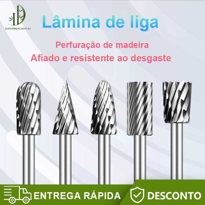 5pcs Jogo De Lima Rotativa Grossa Aço Para Madeira, Metal e Escultura