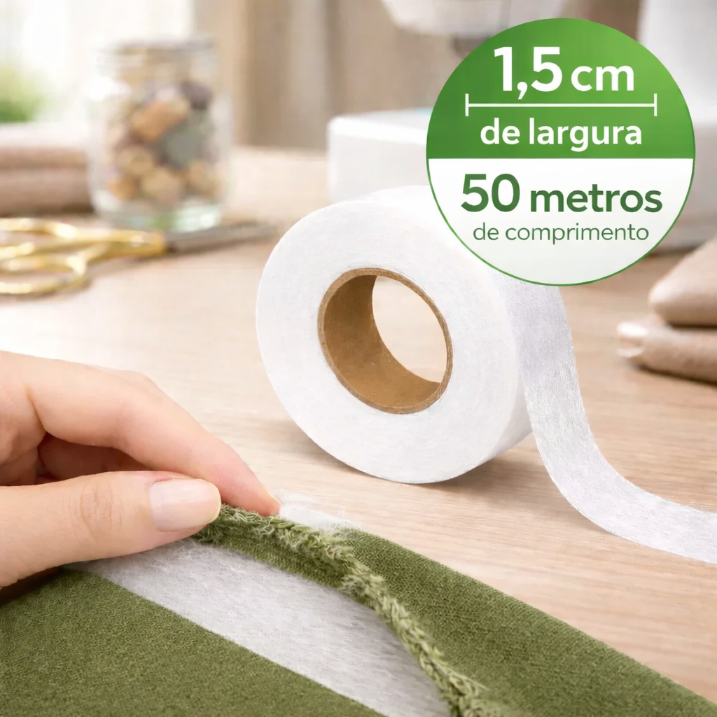 Bainha Mágica Instantânea Termocolante Dupla Face 1,5cm x 50 Metros