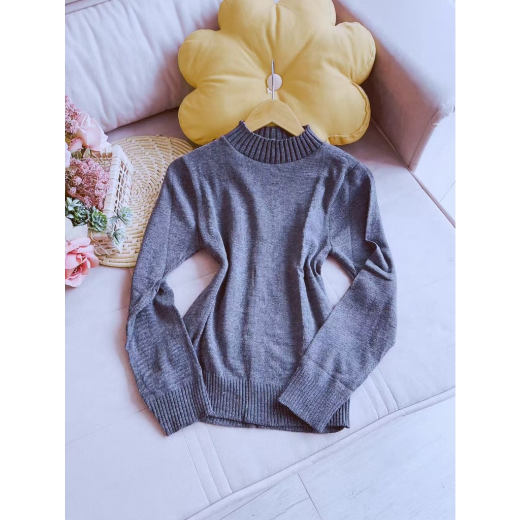 Blusa de frio tricô #MX-40 básica suéter gola redonda moda feminina