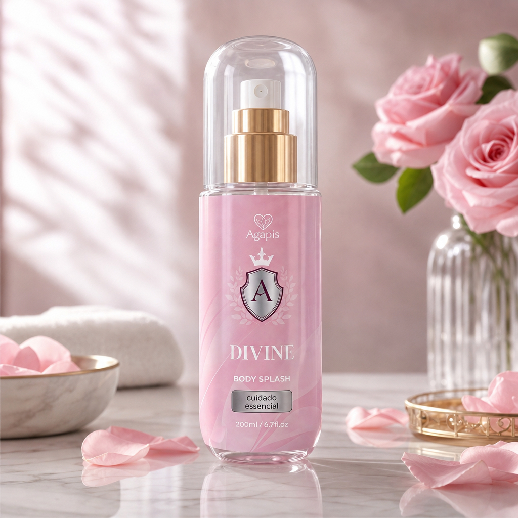 Body Splash Divine Agapis Beauty 200ml Fragrância Sedutora Desodorante Corporal Colônia
