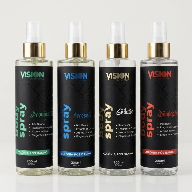 Body Splash Masculino Vision 200ml 4 Fragrâncias Body Spray Colônia Pós Banho