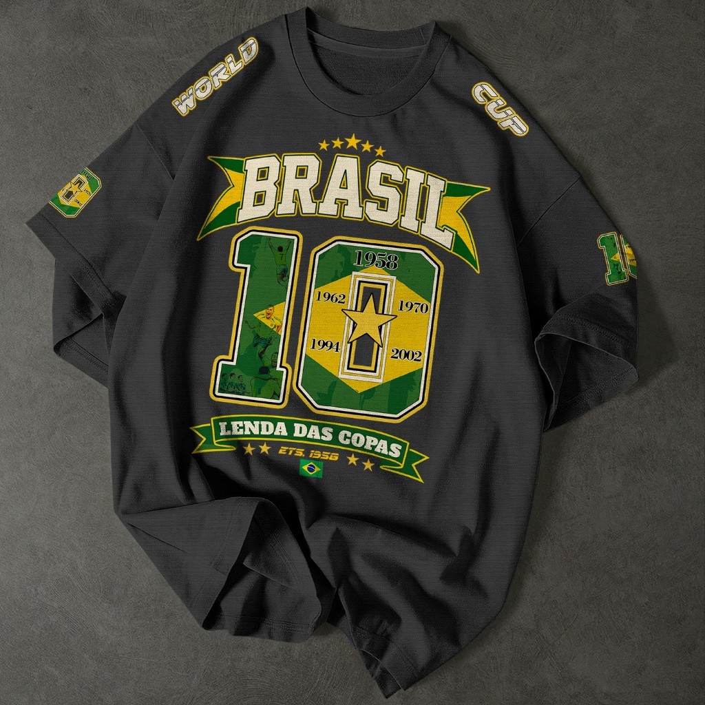 Camiseta Adulto e Infantil Brasil 10 – Lenda das Copas Comemorativa Vai Brasil