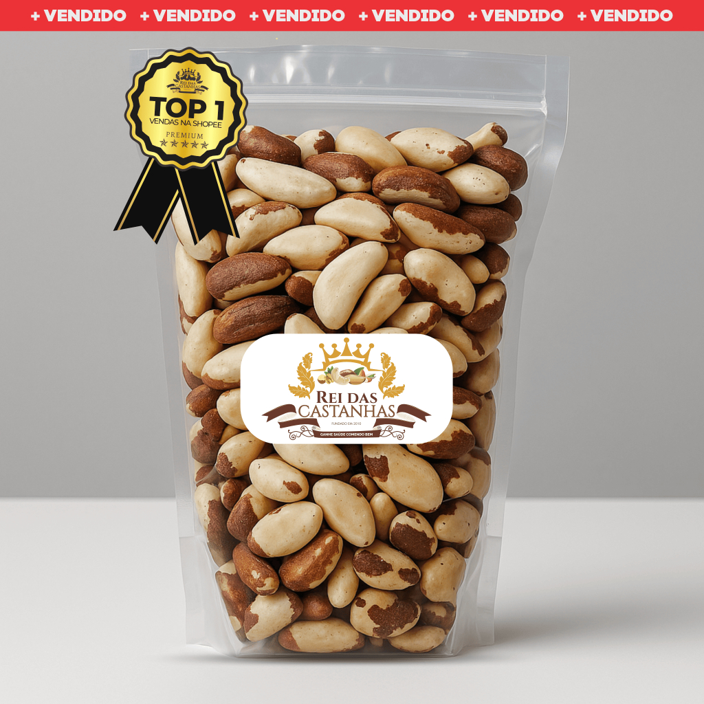 Castanha Do Pará Inteira Premium SAFRA NOVA [COM ATM]  - 250G/500G/1KG - Indústria Rei das Castanhas