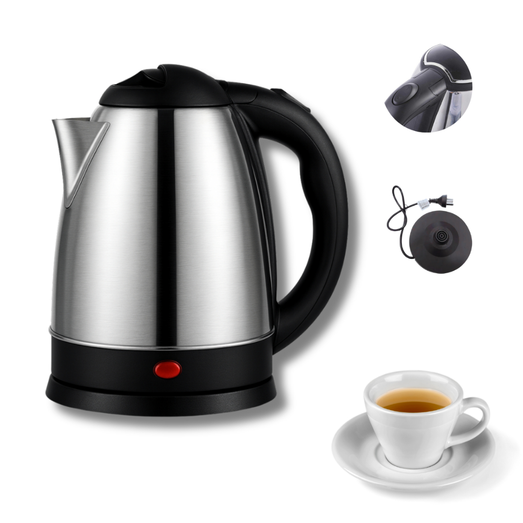 Chaleira Elétrica Inox 1.8L com Desligamento Automático, Luz Indicadora e Base 360º - 220V