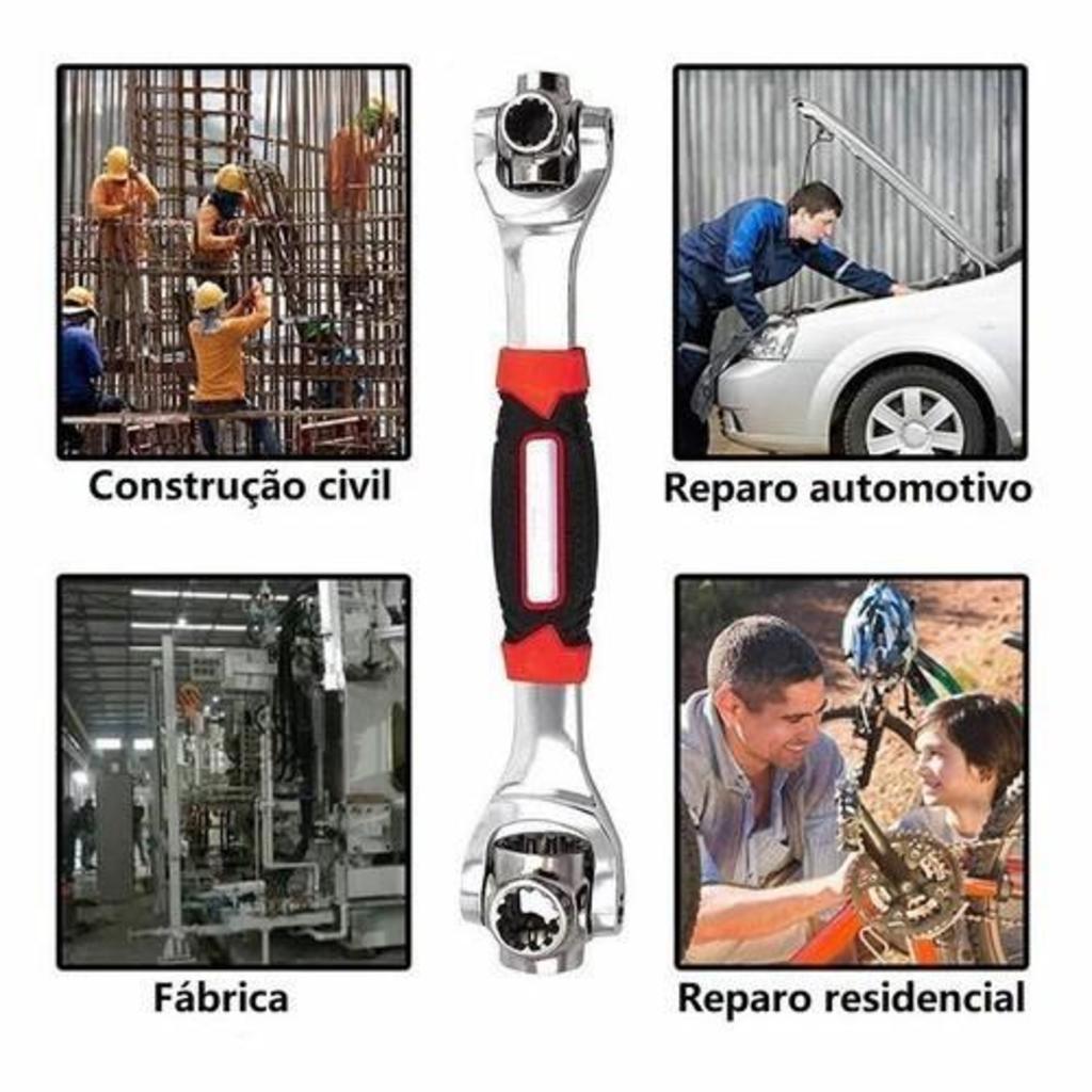 Chave Multifuncional Universal 360° Ferramenta Ajustável Multiuso para Reparos e Manutenção