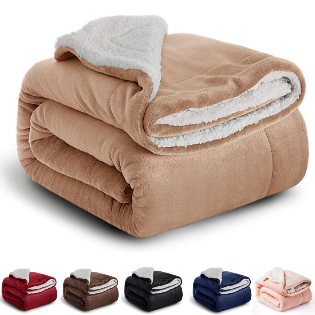Coberdrom Edredom Cobertor Casal Queen 2,40m X 2,20m Sherpa Imita Lã Dupla Face Manta Soft