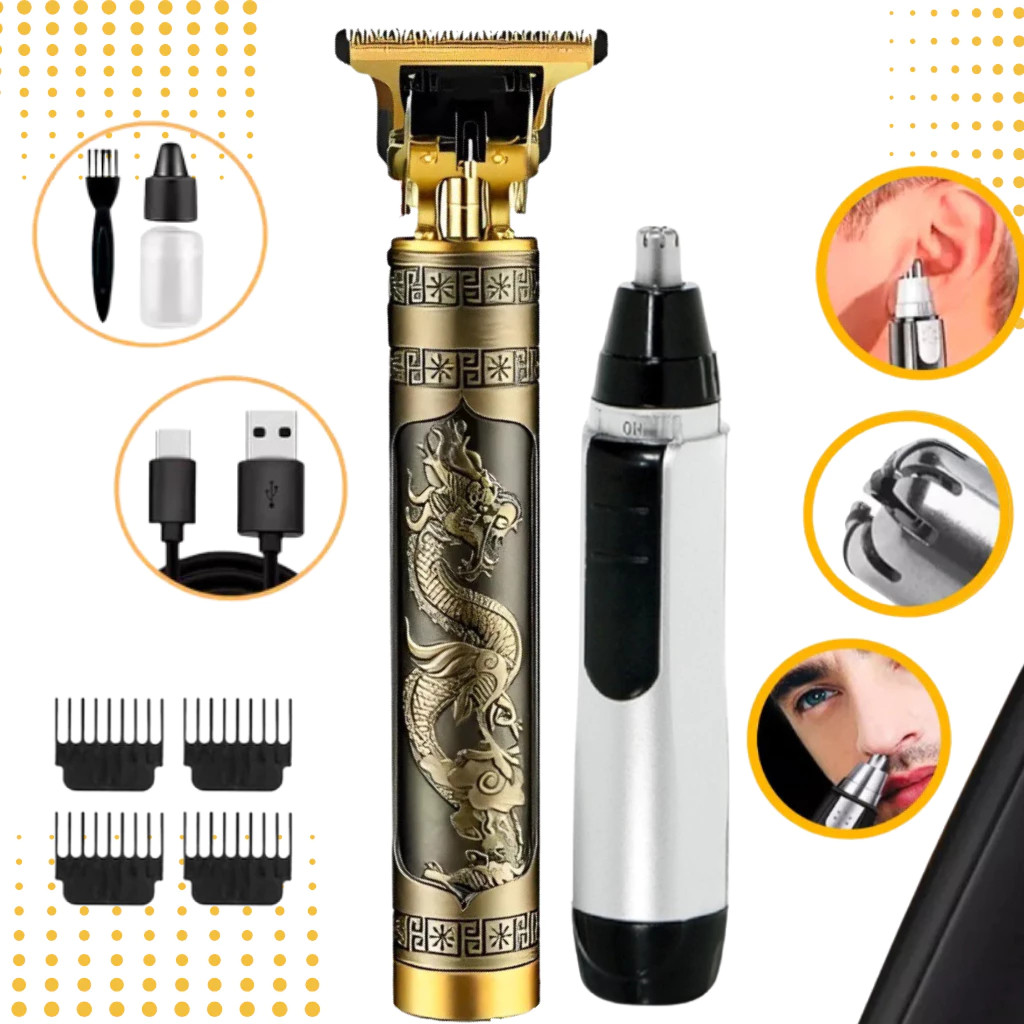 cuidados masculinos - Barbeador e aparador de pelos Maquina cortar cabelo dragão
