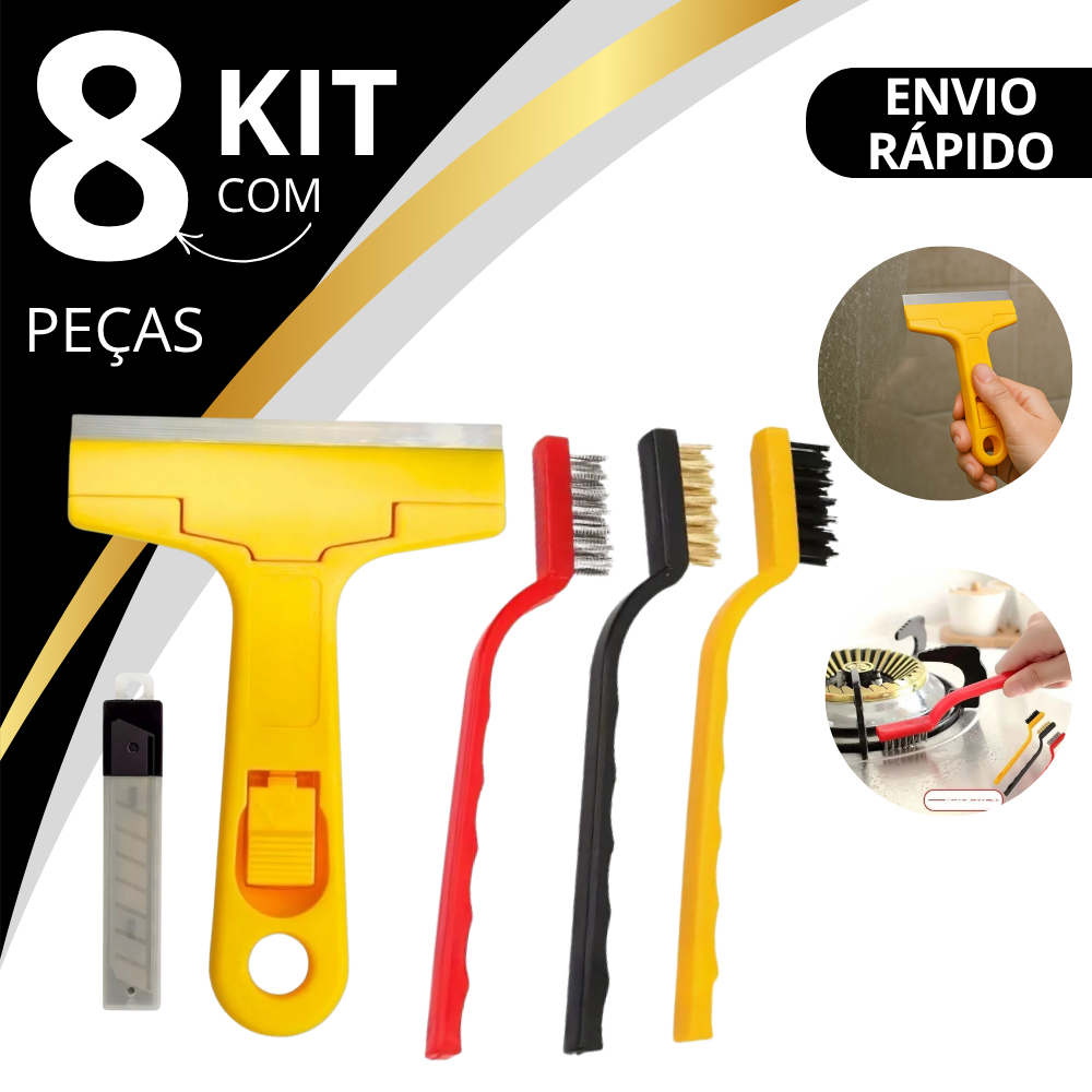 Escova de aco para limpeza Multiuso forno grelha fogão Aço Latão Nylon + Raspador para limpar Box Piso Vidro