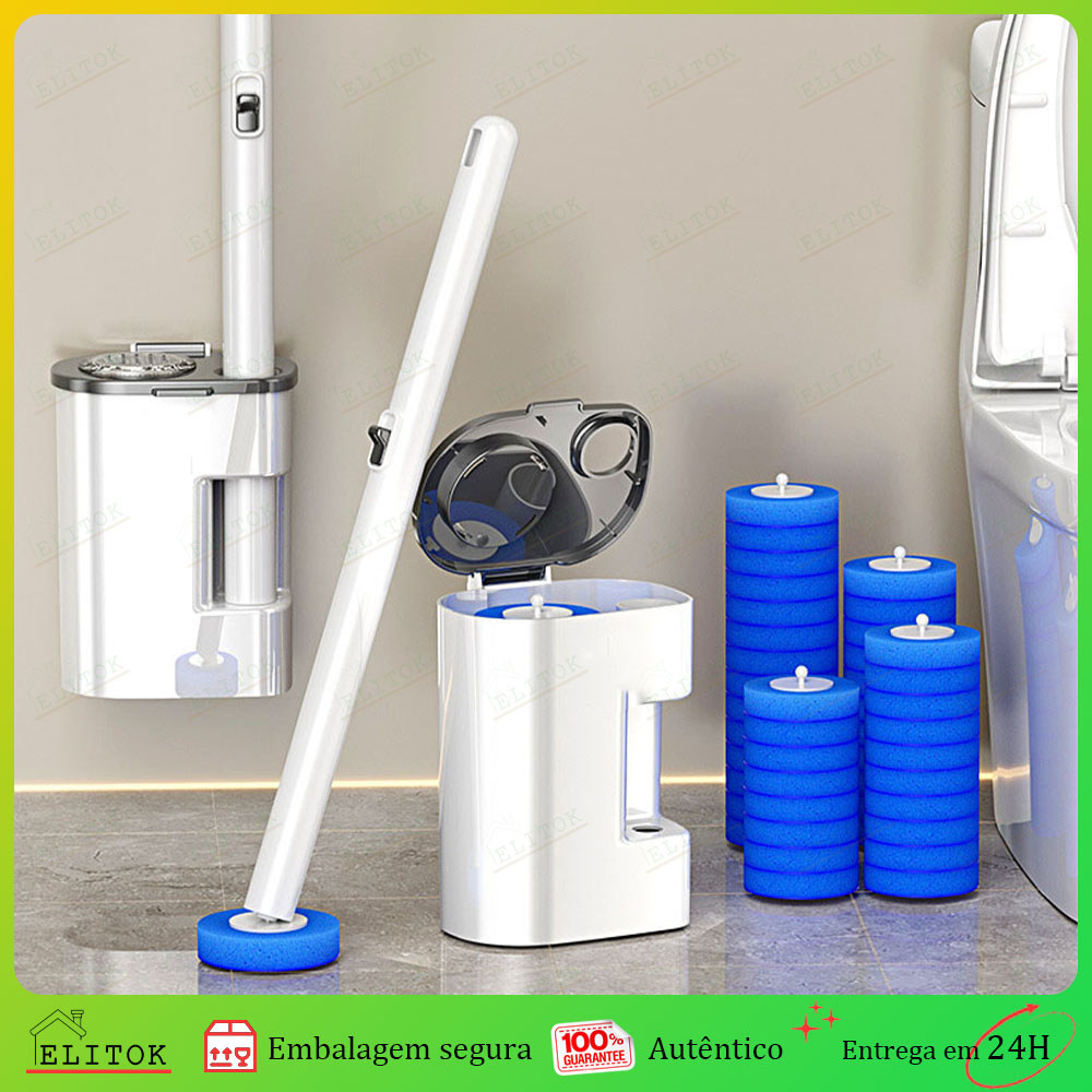 Escova Descartável para Vaso Sanitário com Refil e Suporte de Parede – Limpeza Prática e Higiênica para Banheiro