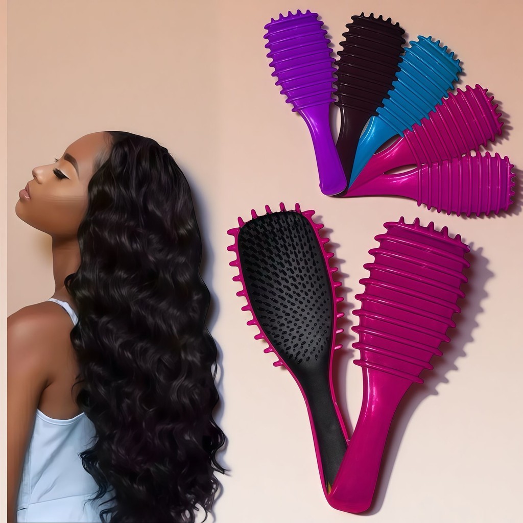 Escova Modeladora para Cachos Pente Portátil Modelador Profissional