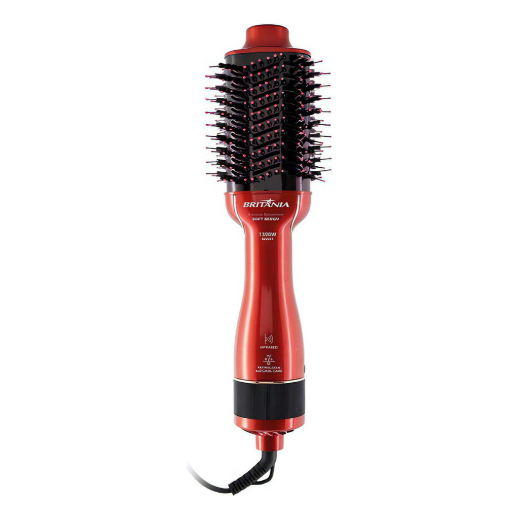 Escova Secadora Britânia Soft 4 em 1 BES12 Luz Infrared 1300w Vermelha Bivolt