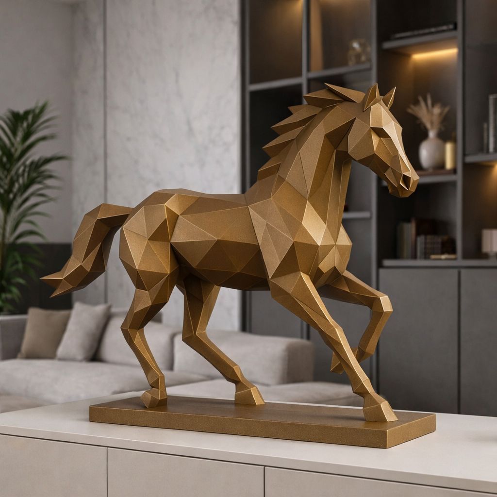 Escultura Cavalo Moderno Decorativo Estátua Cavalo Luxo para Sala, Escritório e Decoração Premium