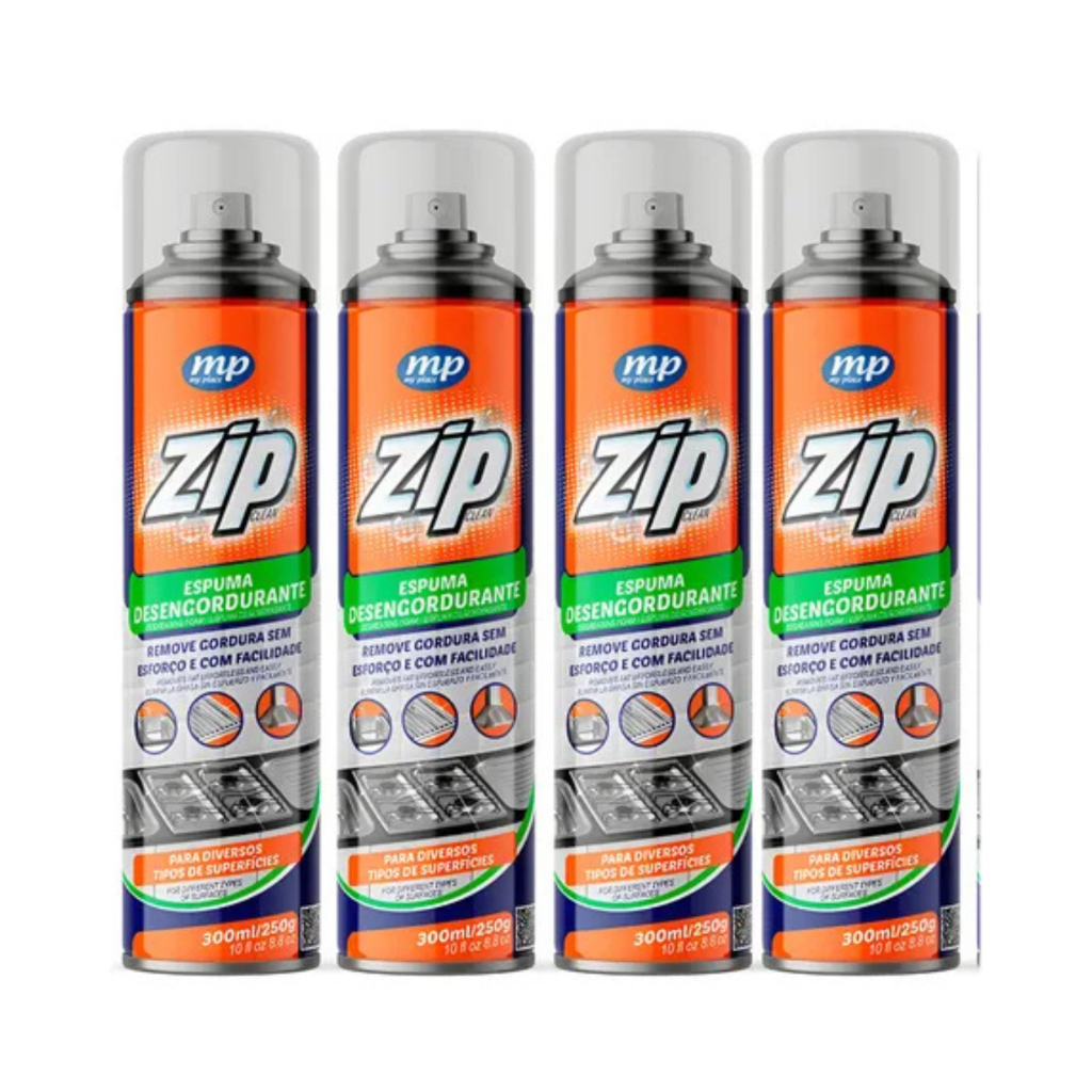 Espuma Desengordurante Limpeza Pesada para Fornos, Fogões 300ml Zip - dissolve Gordura Air Fryer