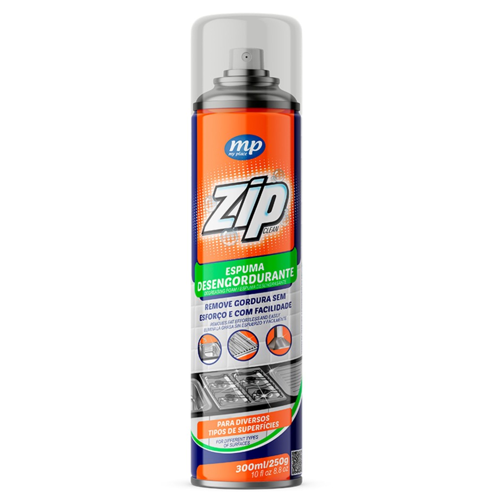 Espuma Desengordurante Limpeza Remove Gordura Pesada Zip 300Ml - My Place