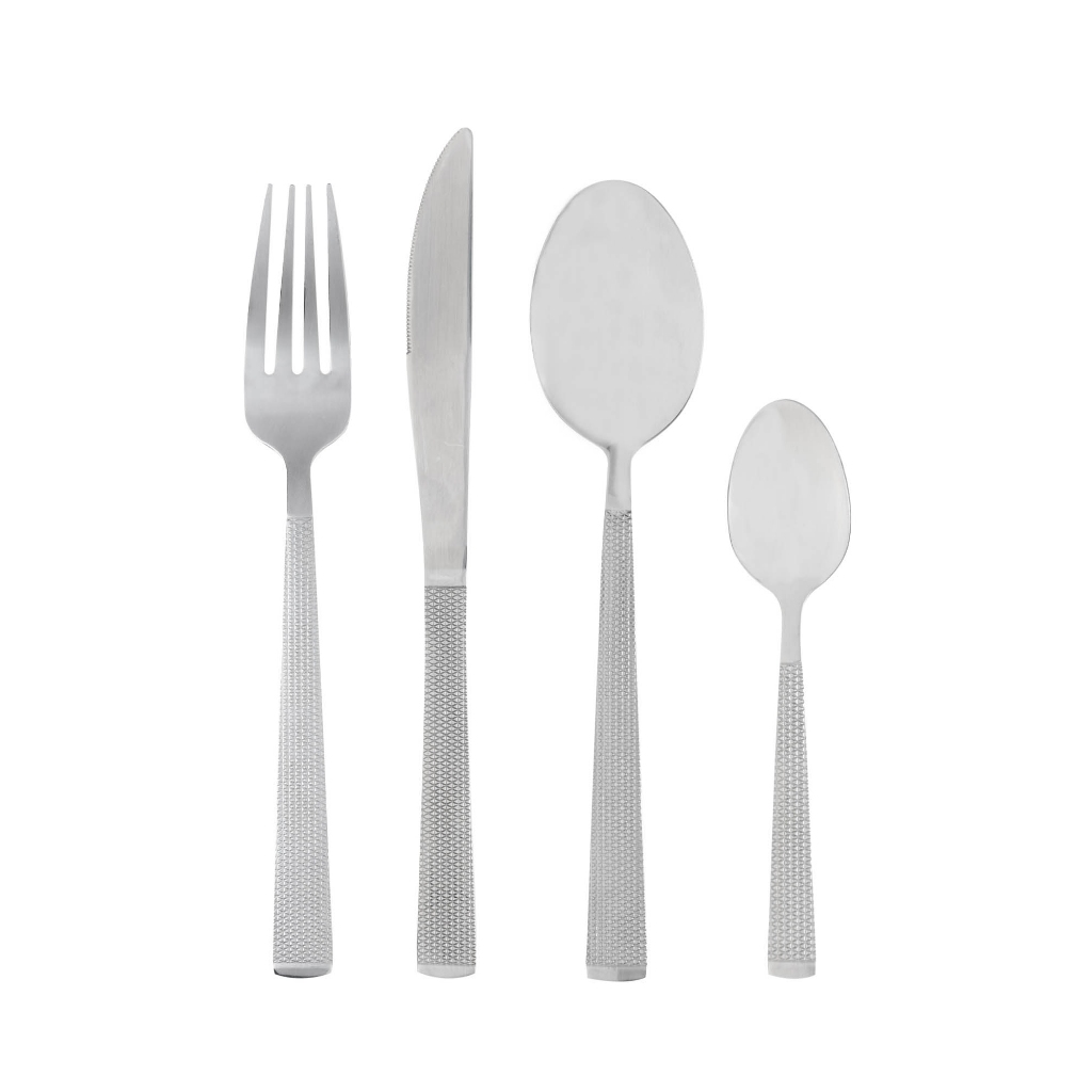 Faqueiro 16 Peças de Aço Inox Premium Santorini Prata - Lyor