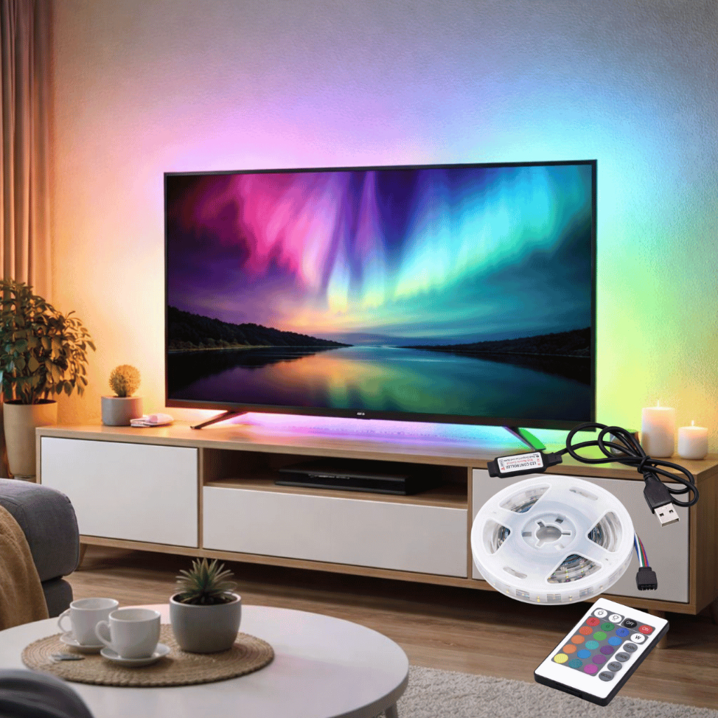 Fita De Led 5M USB Siliconada 6W Rgb Colorido  5 M/3M/2M  Com Controle Remoto 5V
