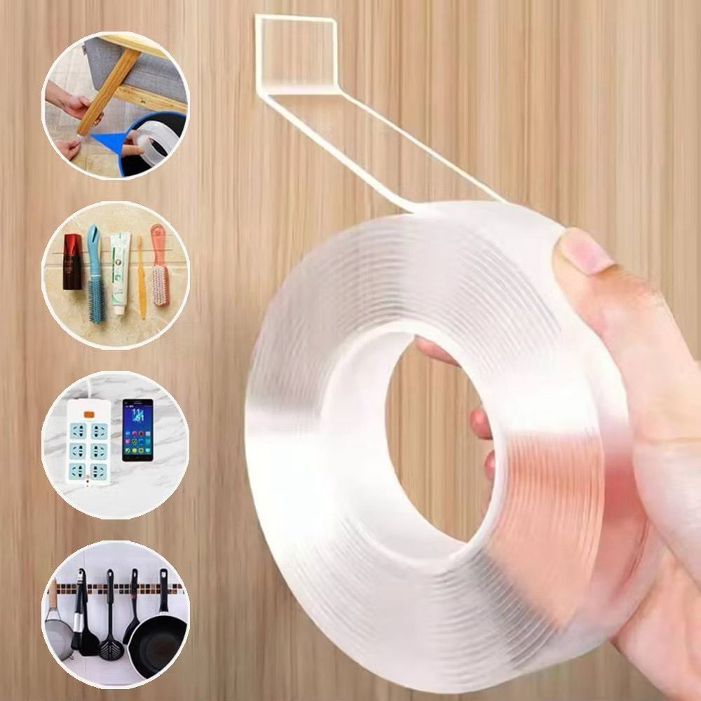Fita Dupla Face 1M/3M/5M Extra Forte Transparente  Adesiva Cola Parede Móvel Porta