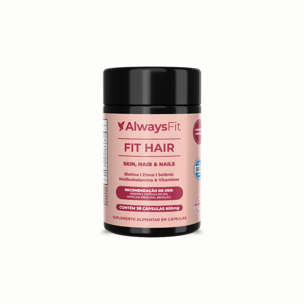 FitHair® AlwaysFit  | Biotina + Zinco + Selênio + Ferro + Cobre + Cisteína + Vitaminas | 30 Cápsulas