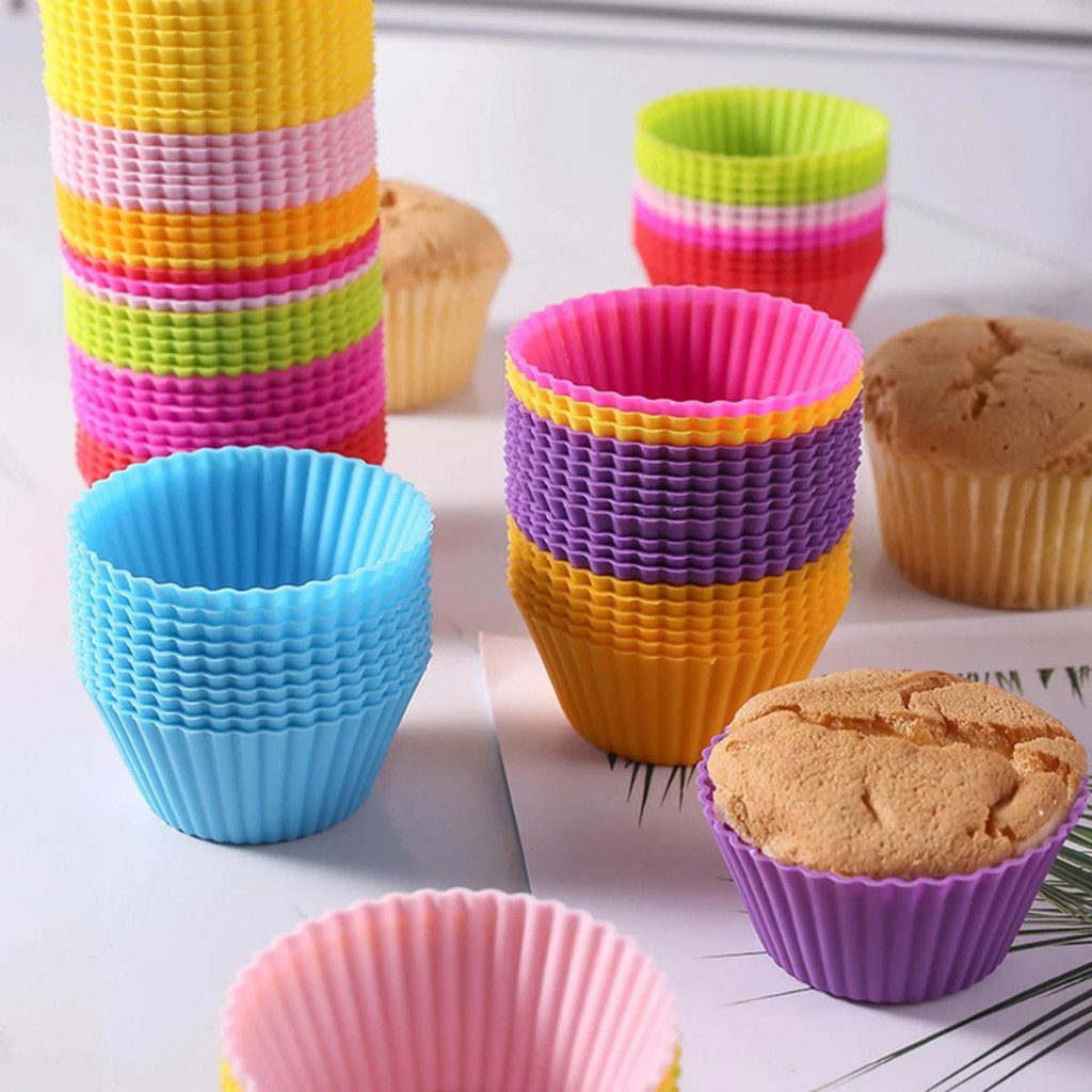 Forminha De Silicone Forma Assadeira Cupcake Mini Bolo Muffin KIT Com 12 Unidades PRONTA ENTREGA