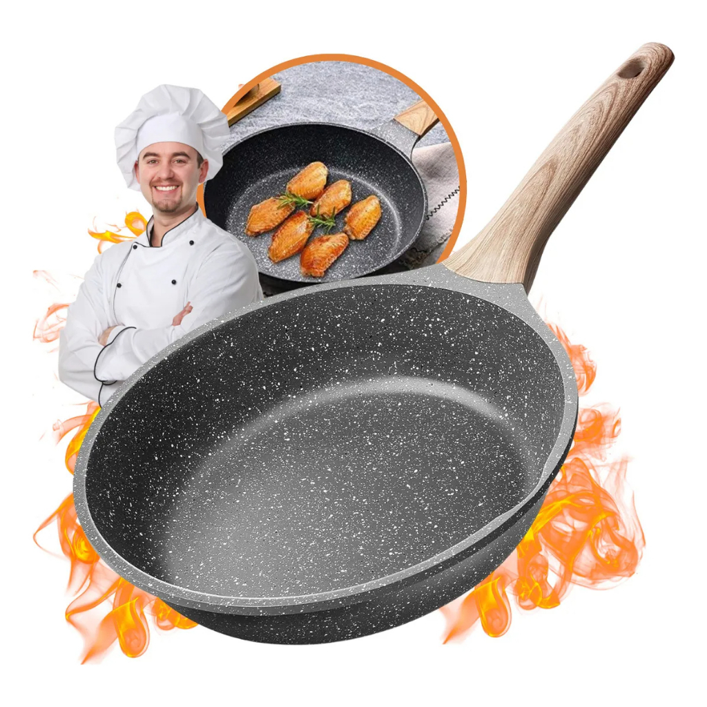 Frigideira Cerâmica Antiaderente Grande 20CM 24CM Fogão Gás Indução Cooktop Elétrico Panela Sem Óleo