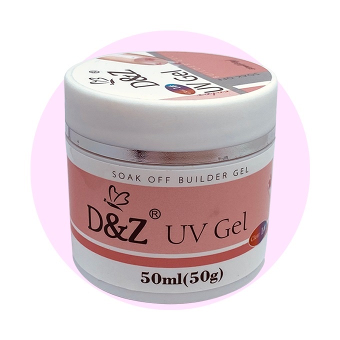 Gel da D&Z Led UV Builder Gel Nude|Clear para unha tips profissional Pincel 50|30|15 GR