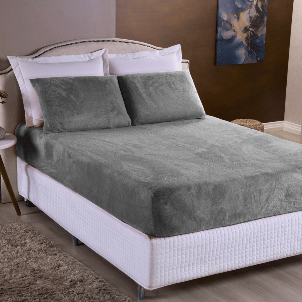 Jogo de Lençol Plush Com Elástico Pelúcia Inverno Quente Macio Para Cama Solteiro\Casal\Queen\King