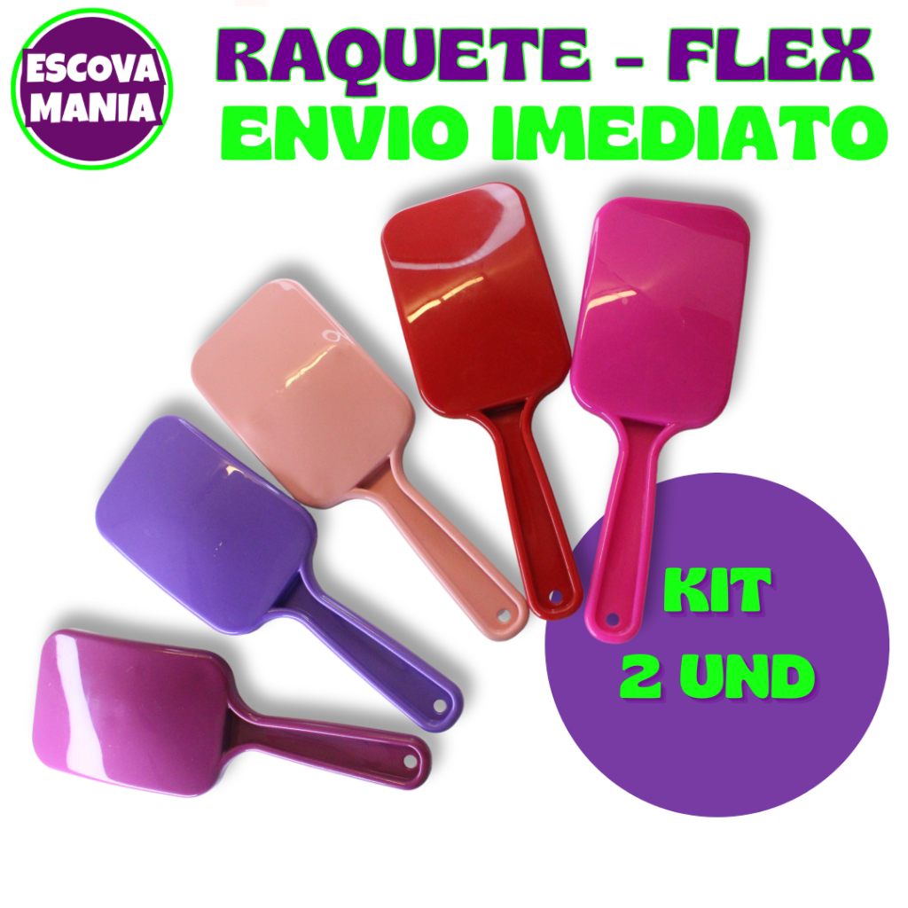Kit 1 Escova Raquete -Flex Anti Frizz - Pra Cabelo - Para Desembaraçar Cabelos - Com Alta Qualidade