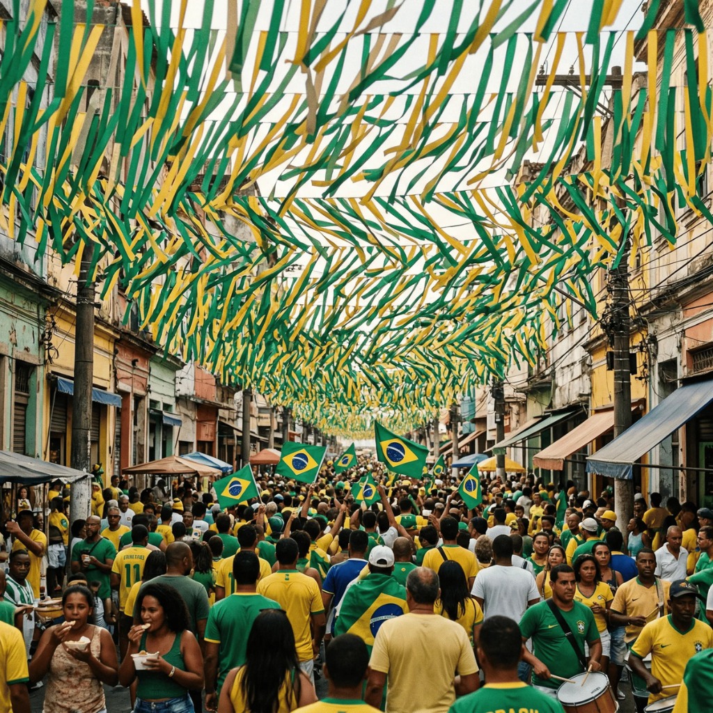 Kit 100m/50m/10m Varal Fitinhas de Plástico Verde Amarelo Copa Brasil