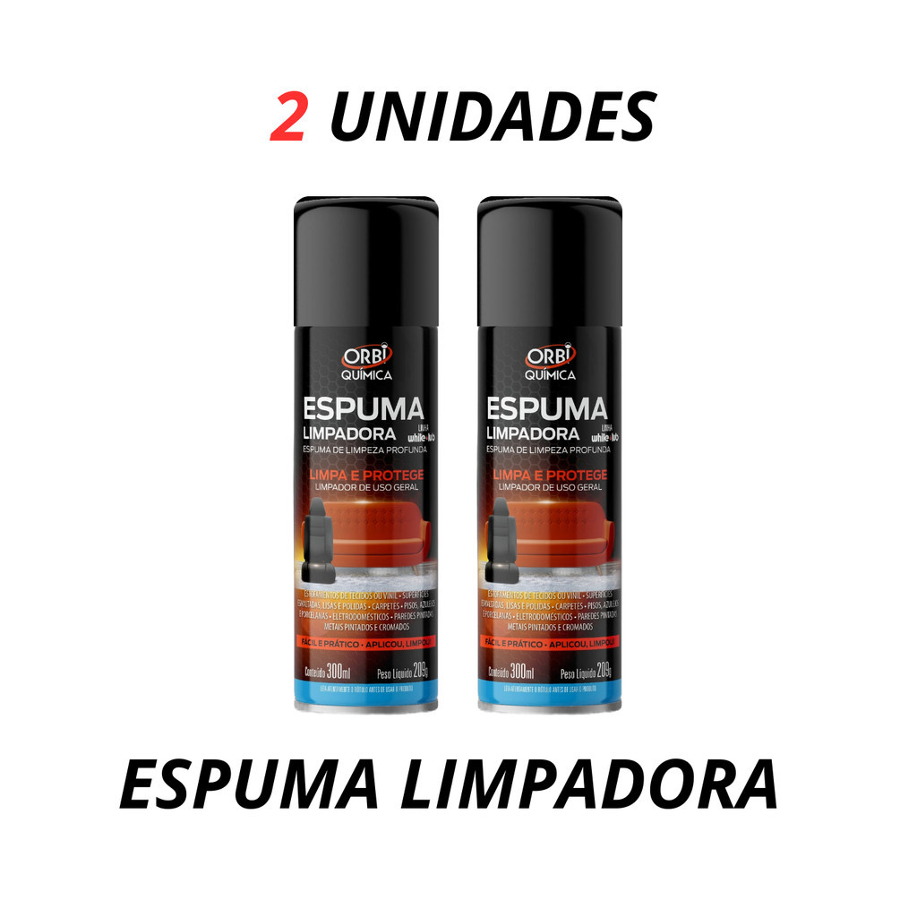 KIT 2 UNIDADES Espuma Magica Limpadora De Estofados Uso Geral Orbi 300ml