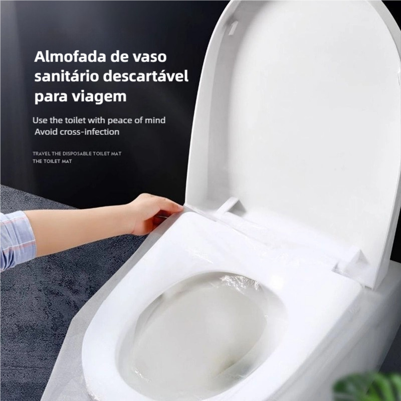 Kit 50, Protetores de Bacia Sanitária - Descartável Folha Plástico Banheiro Privado/Público