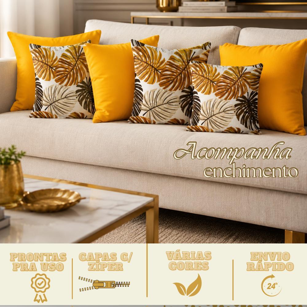 KIT 6 ALMOFADAS  LUXO c\ENCHIMENTO p\ QUARTO SALA SOFÁ DECORAÇÃO PRONTA