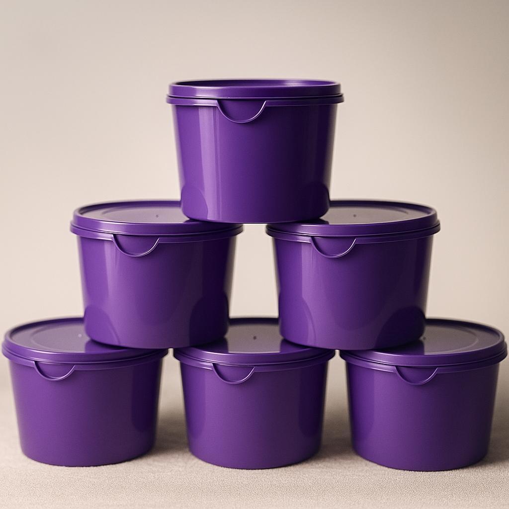 Kit 6 Potes Herméticos de Plástico com Tampa – Empilháveis e Ultra Resistentes para Alimentos