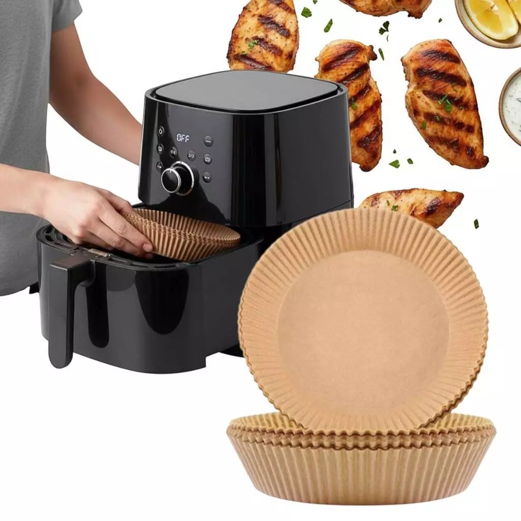 Kit Formas Redondas Papel Airfryer Não Gruda