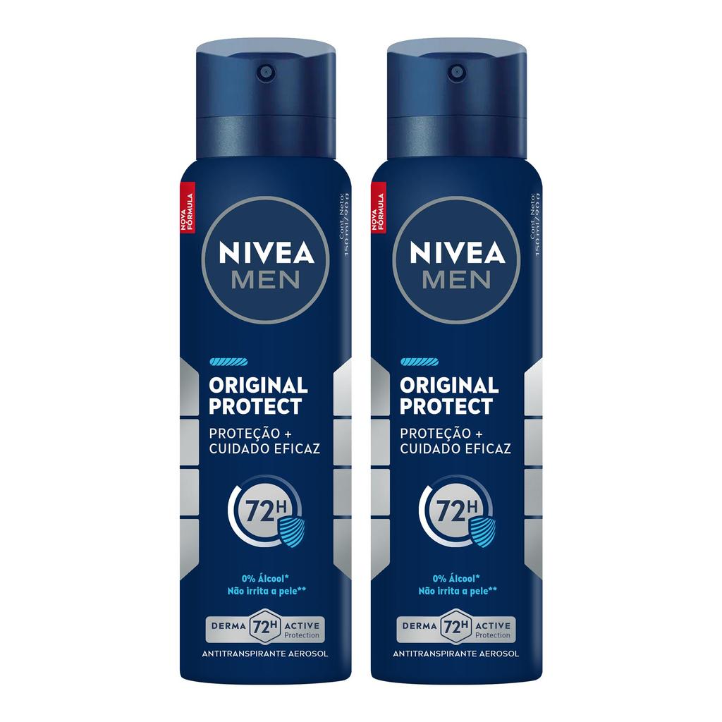 Kit NIVEA MEN Desodorante Antitranspirante Aerossol Original Protect 150ml