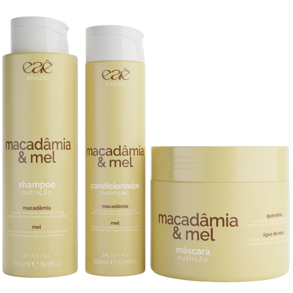 Kit Nutrição Capilar Macadâmia & Mel Combate Ressecamento