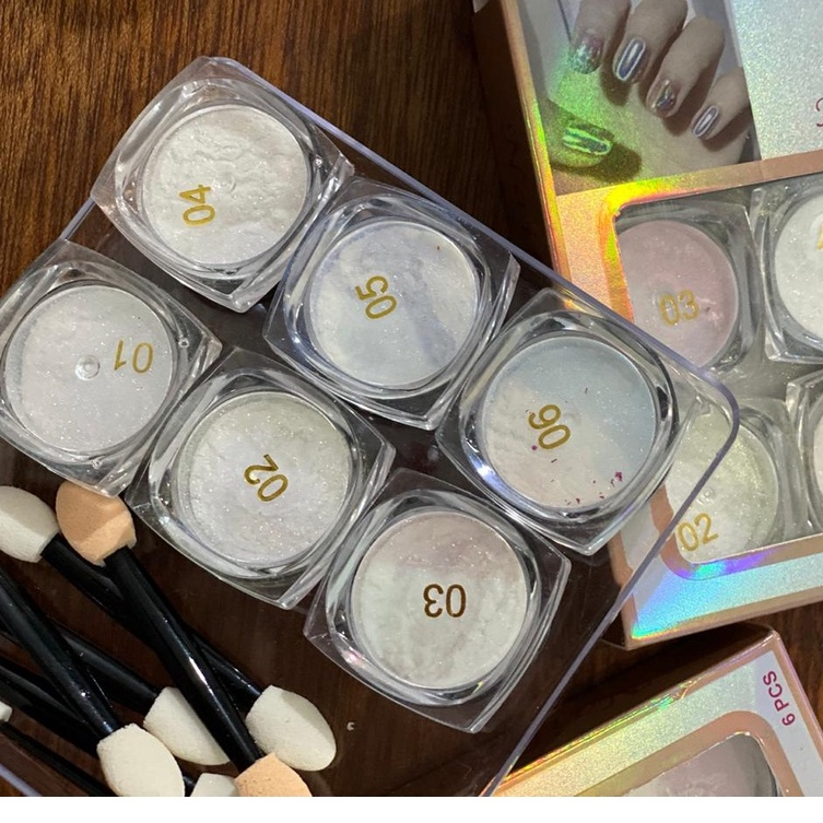 Kit Pó Cromado Encapsulado Perolado - 6 cores