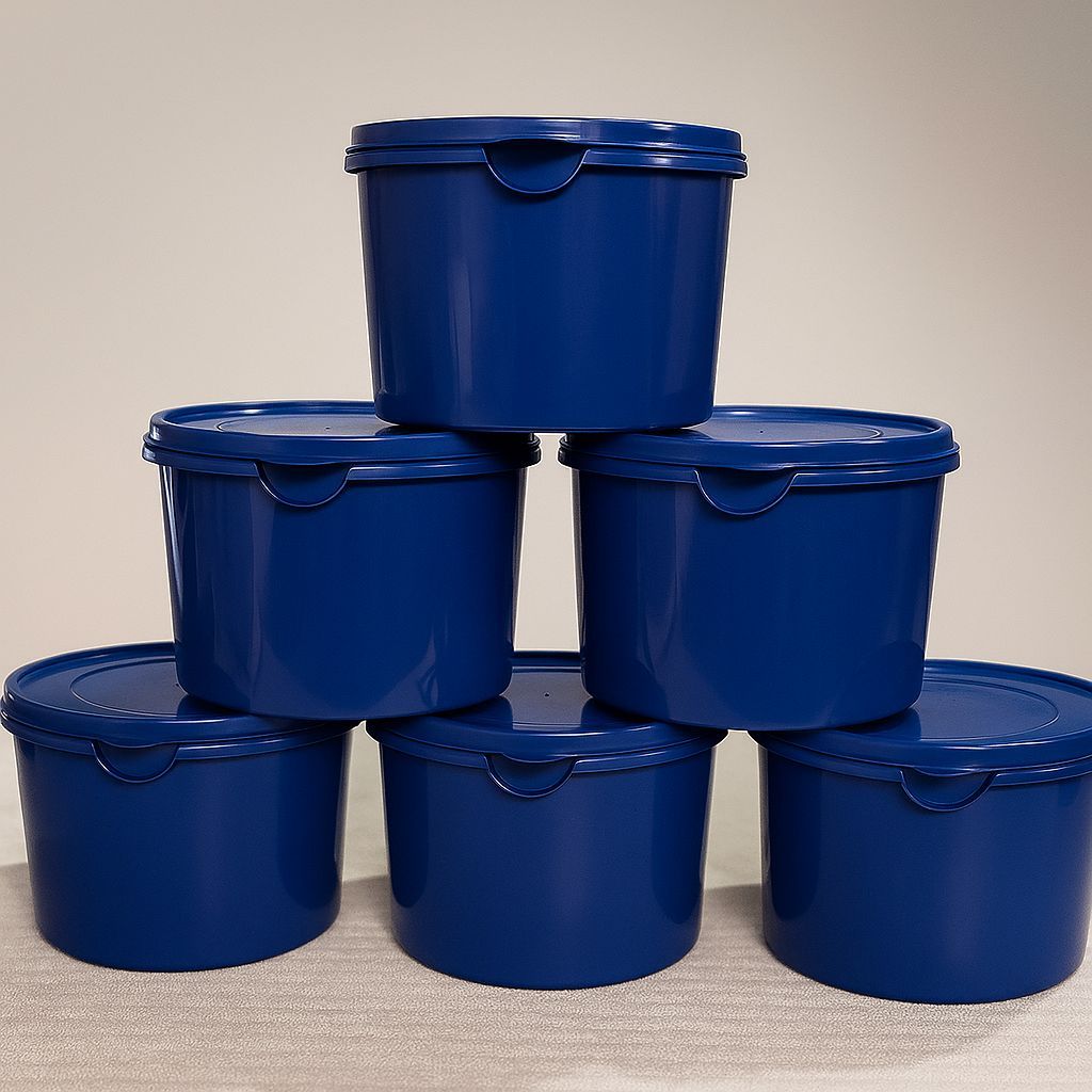 kit potes redondos 1L com 6 Peças