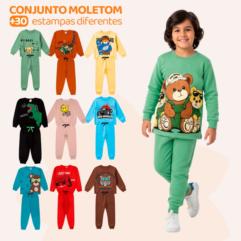 Kit Sortido 2, 6 ou 12 Peças Moletom Roupa De Bebê Menino Infantil Inverno Masculino Roupa Conjunto Frio