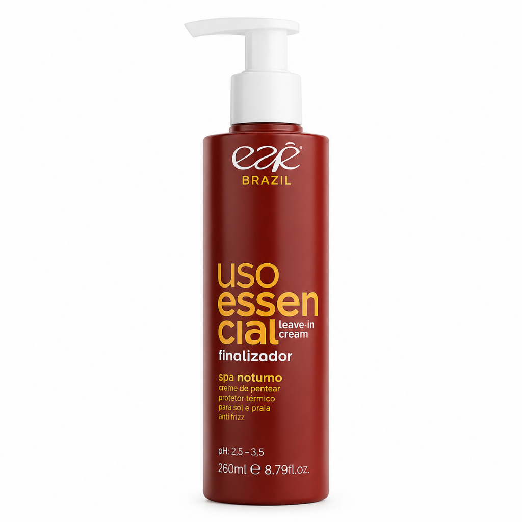 Leave-in Cream Anti Frizz Uso Essencial 200ml Finalizador Protetor Sol e Praia Termico Eaê Brazil