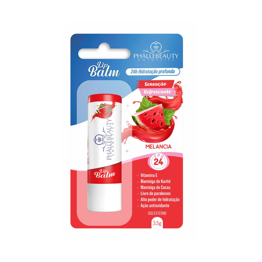Lip Balm FPS 24 – Hidratação Profunda e Completa 24h Lábios Hidratados alguns com cor