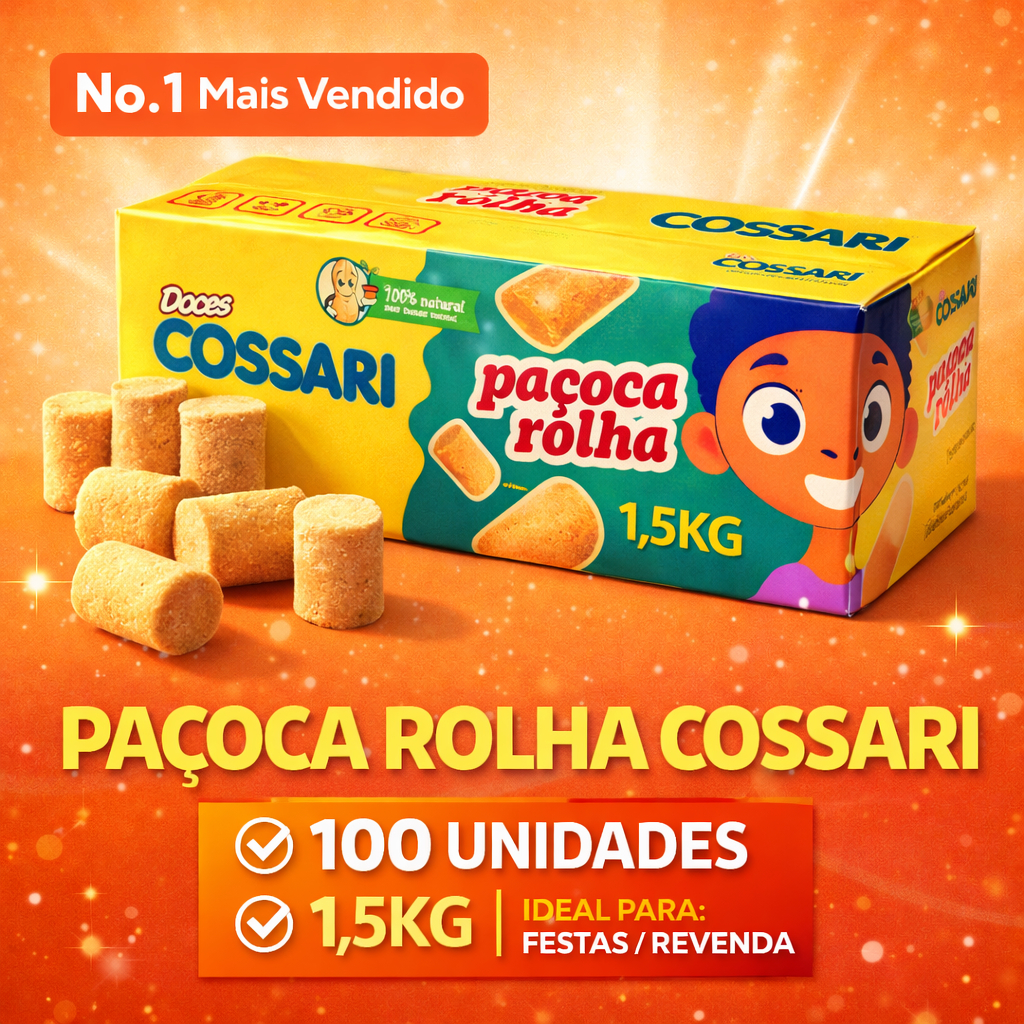 Paçoca Rolha Caixa 100 Unidades - Doce Embalado Paçoquinha Atacado Festa