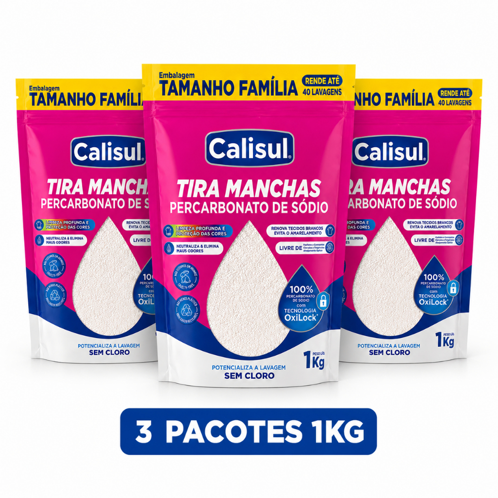 PERCARBONATO de sódio 100% PURO Roupas e Limpeza 1kg/2kg OXIGÊNIO ATIVO Calisul SEM CLORO