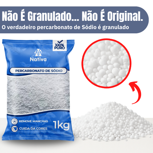 Percarbonato Granulado Original + 100% Puro Oxigênio Ativo Premium Remove Manchas Difíceis e Devolve o Branco