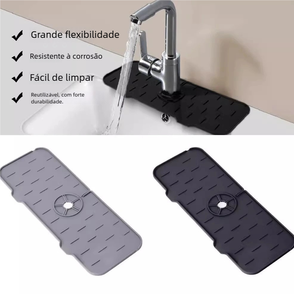 Protetor de Torneira Silicone - Tapete Absorvente Cozinha e Banheiro