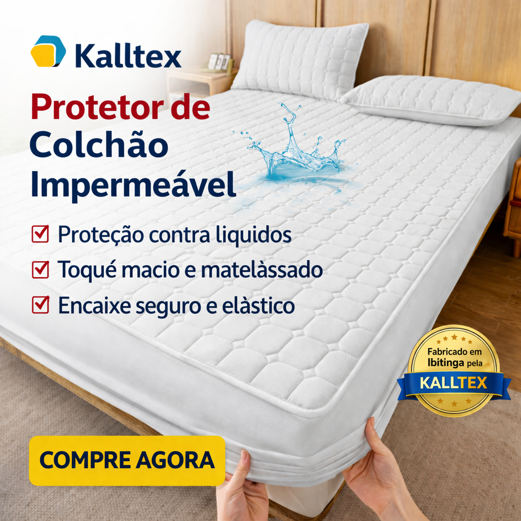 Protetor Impermeável Capa Colchão Matelada Cama Quarto Solteiro, Casal, Queen, King com Elástico