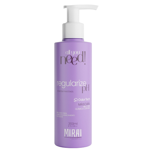 Regularize pH Mirai 200g AntiFrizz e Porosidade Alta Com Odor Tech Tecnologia Anti-Odor Mirai