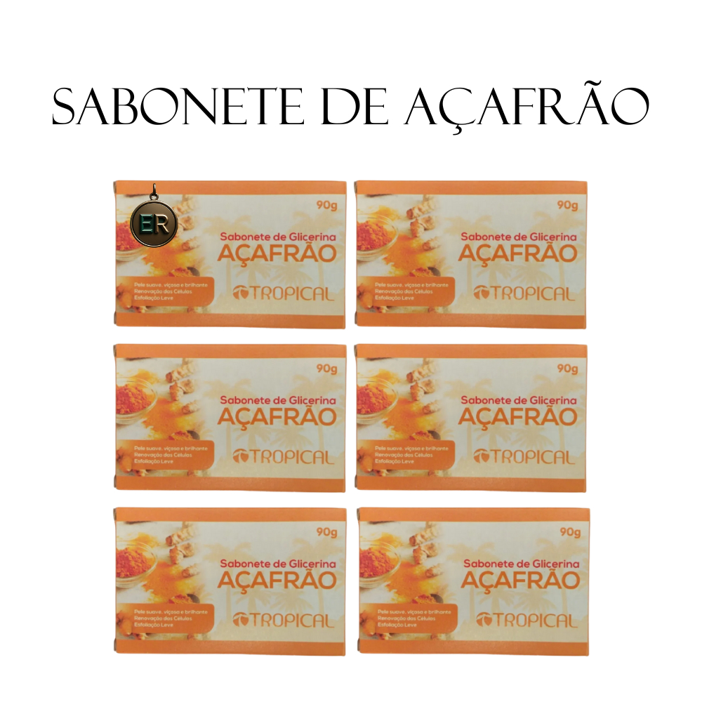 Sabonete em Barra de Açafrão/Cúrcuma Antioxidante Tropical Cosmeticos
