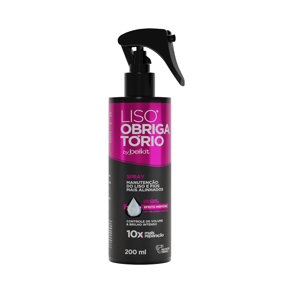 Spray Finalizador Liso Obrigatório 200ml - Proteção térmica, reconstrução e finalizador capilar