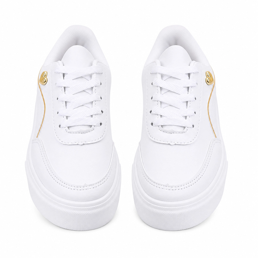 Tenis Plataforma Feminino Casual Branco Premium Blogueira Confortavel Leve Macio